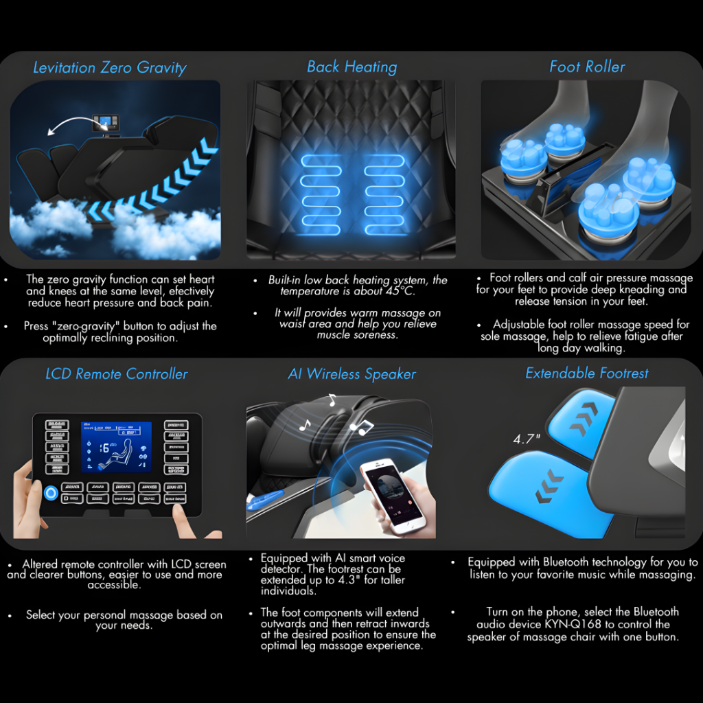 Advanced 4D AI Massage Chair – Zero Gravity Full-Body Relief & Smart Therapy